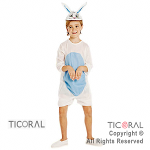 DISFRAZ CONEJO NI�O PANZA CELESTE CAND TALLE 2 x 1